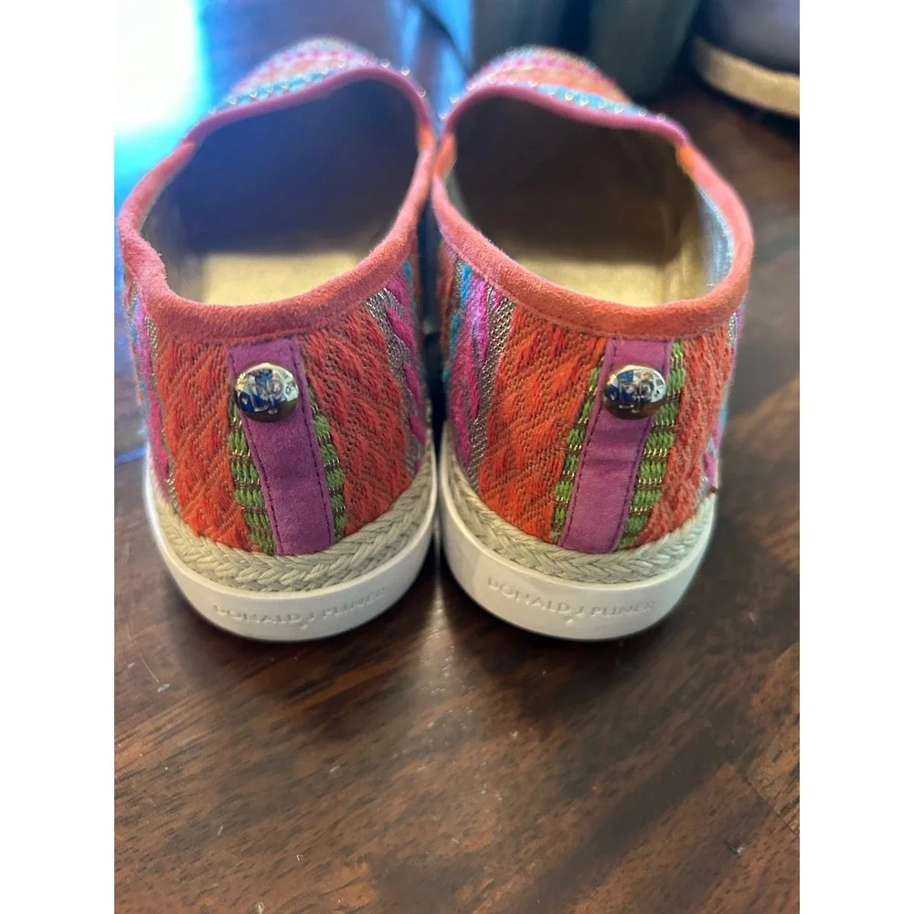 Donald J Pliner Espadrille‎ Loafers Multi-Color Beaded Woven Boho Slip On Shoes